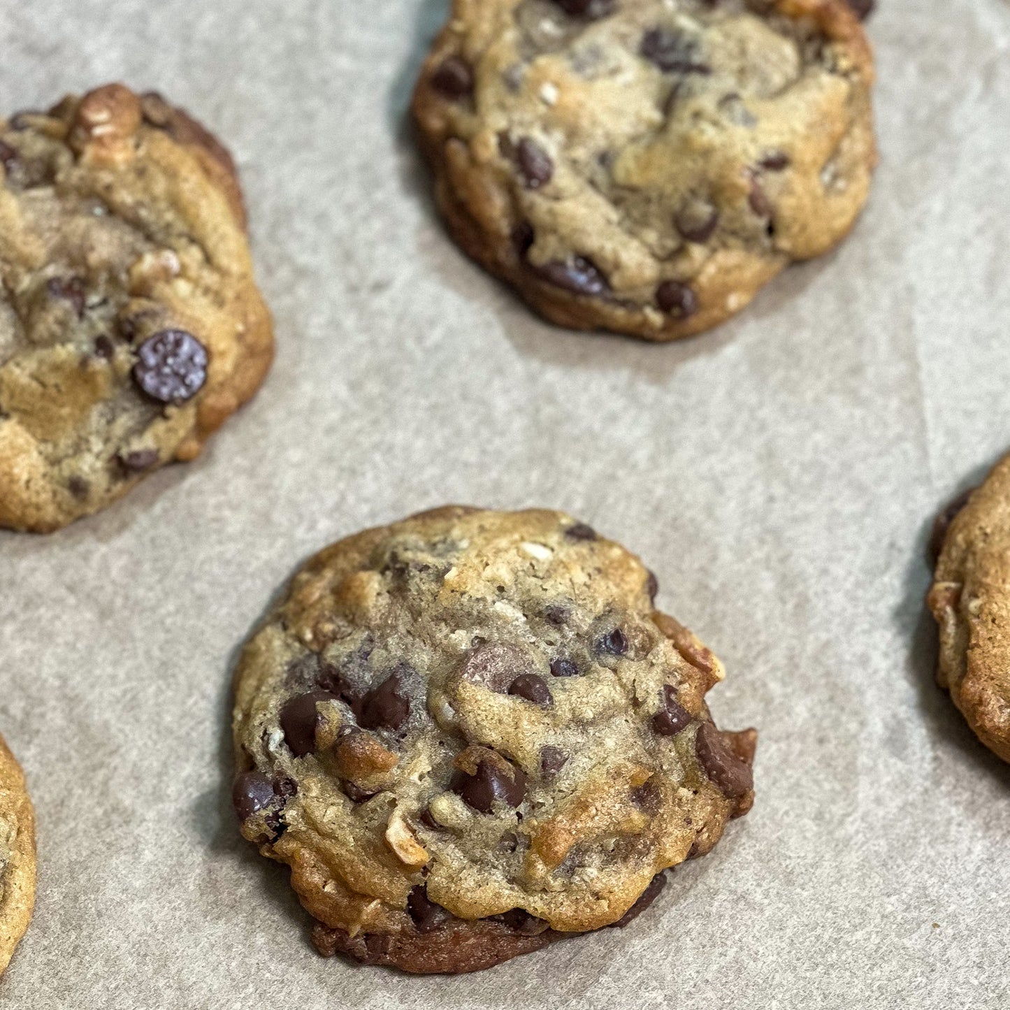 chocolate chip and walnut cookies